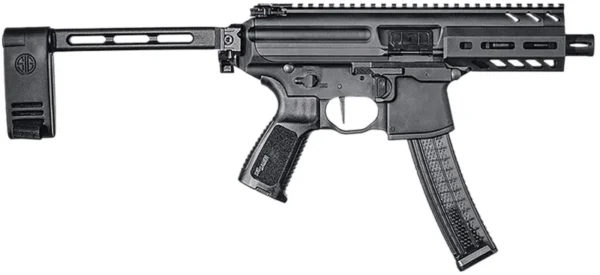 Sig Sauer PMPX4B9 MPX K  9mm Luger Caliber with 4.50" Barrel, 30+1 Capacity, Black Hard Coat Anodized Metal Finish, Folding Pivoting Contour Brace Stock & Black Polymer Grip Right Hand