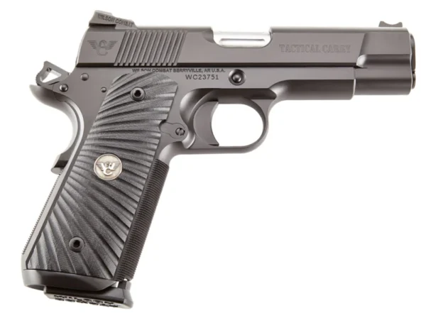 Wilson Combat TCCOM9 1911 Commander Tactical Carry 9mm Luger 5" 8+1 OD Green Carbon Steel Frame Black Carbon Steel Slide with Black G10 Starburst Grip