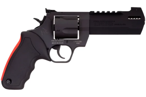 Taurus 2454051RH Raging Hunter  454 Casull 5rd 5.12" Matte Black Oxide Steel Black Rubber with Integrated Red Cushion Insert Grip
