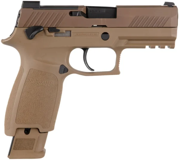 Sig Sauer 320CA9M18MS P320 M18 Carry 9mm Luger 17+1 3.90" Black Carbon Steel Barrel, Coyote PVD Serrated Slide, Coyote PVD Steel Frame w/Picatinny Rail, Coyote Polymer Grips Ambidextrous