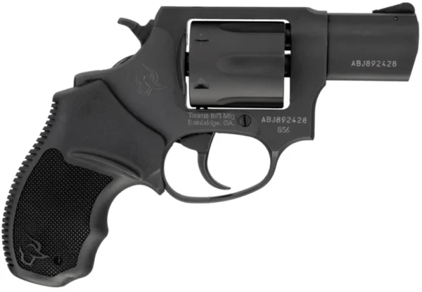 Taurus 285621 856 *CA Compliant Small Frame 38 Special 6rd 2" Matte Black Carbon Steel Barrel, Cylinder & Frame, Black Finger Groove Rubber Grip, Transfer Bar Safety