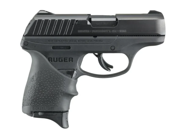 Ruger 13211 EC9s  9mm Luger Caliber with 3.50" Barrel, 7+1 Capacity, Black Finish Frame, Serrated Black Oxide Steel Slide & Hogue Beavertail Grip Sleeve Grip