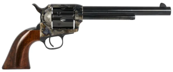 Taylors & Company 550911 1873 Cattleman SAO 38-40 Win Caliber with 7.50" Blued Finish Barrel, 6rd Capacity Blued Finish Cylinder, Color Case Hardened Finish Steel Frame & Walnut Navy Size Grip