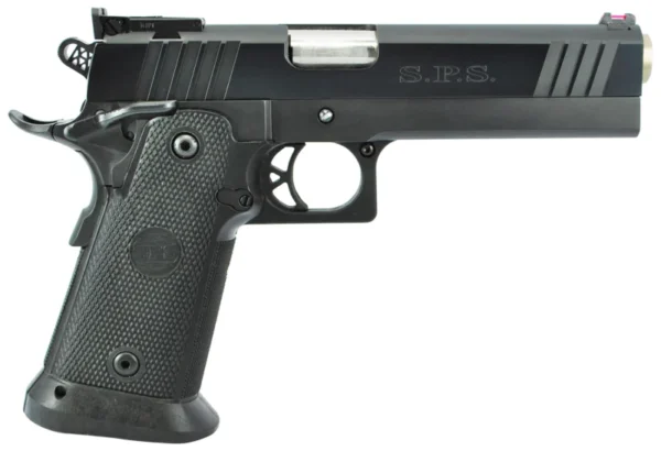 TriStar 85675 SPS Pantera 1911 9mm Luger 18+1, 5" Stainless Steel Barrel, Black Chrome Serrated Steel Slide, Black Steel Frame w/Beavertail, Black Polymer Grip