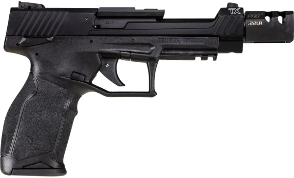 Taurus 1-TX22C151-T TX22 Competition 5.40" 16+1 (3) Black Polymer Frame Black Anodized Ported Aluminum Slide with Optics Mount Aggressive Textured Black Polymer Grip Includes Compensator