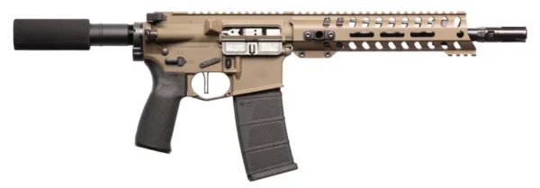 Patriot Ordnance Factory 01803 Minuteman Direct Impingement 5.56x45mm NATO 30+1 10.50" Black Nitride Barrel, Patriot Brown Rec, Black Buffer Tube Stock & Grip