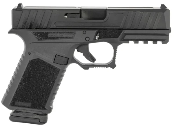 Anderson B2N890A000 Kiger 9C  9mm Luger 15+1, 3.91" Black DLC Steel Barrel, Black DLC Serrated Stainless Steel Slide, Black Polymer Frame w/Picatinny Rail, Black Stippled Grip