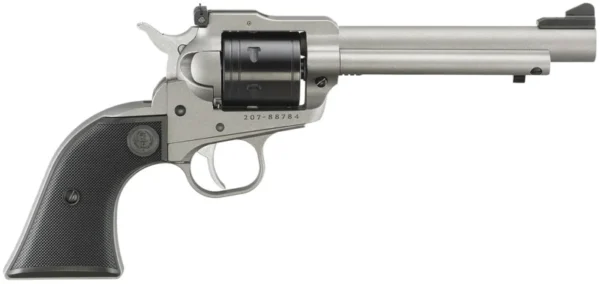 Ruger 2033 Super Wrangler  22 LR/22 WMR 6 Shot 5.50" Silver Cerakote Barrel & Frame, Black Cylinder w/Black Checkered Polymer Grips