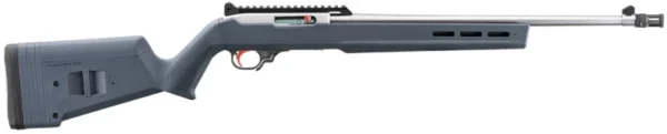 Ruger 31260 10/22 60th Anniversary Collector's 22 LR 10+1 18.50" Satin Stainless Steel Threaded Barrel & Receiver, Picatinny Rail, Gray Adjustable Magpul Hunter X-22 Stock
