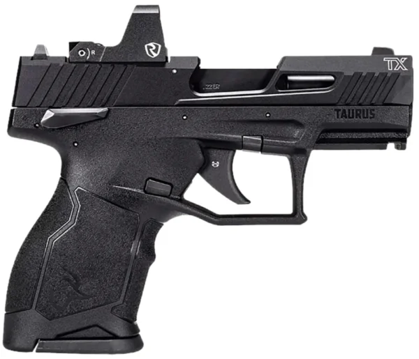 Taurus 1TX2213110RI TX22C w/Optic Compact Frame 22 LR 10+1 SAO 3.60" Matte Black Steel Threaded Barrel, Black Anodized Optic Ready/Serrated Slide, Black Polymer Frame w/Picatinny Rail, Riton Red Dot