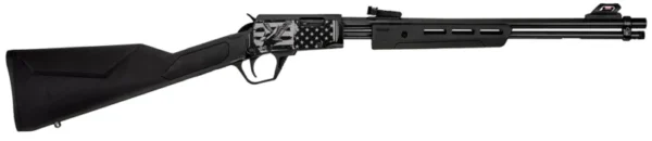Rossi RP22181SYEN18 RP22  22 LR 15+1 18" Black Polished Alloy Steel Barrel, Black w/Engraved Eagle & US Flag Aluminum Receiver, Black Synthetic Fixed Stock