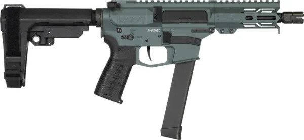 CMMG 99A890FCG Banshee MKGS 9mm Luger 33+1 5" Black Nitride Medium Taper Threaded Barrel, EML 4" M-LOK Handguards, Charcoal Green Cerakote Aluminum Picatinny Rail Receiver, CMMG Zeroed Grips