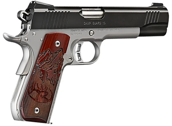 Kimber Mfg.,inc 3000233   10mm 8+1 5" Front Serrations Stainless Steel Slide Satin Silver Round Heel Rosewood Grip