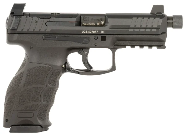 HK 81001168 VP9 Tactical 9mm Luger 10+1 4.70" Black Threaded Barrel, Black Cerakote Optic Ready/Serrated Steel Slide, Black Polymer Frame w/Picatinny Rail, Black Interchangeable Backstrap Grip