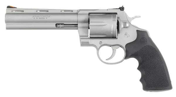 Colt Mfg ANACONDASM6RTS Anaconda  44 Mag 6rd Shot 6" Matte Stainless Vent Rib Barrel, Cylinder & Frame, Black Grip
