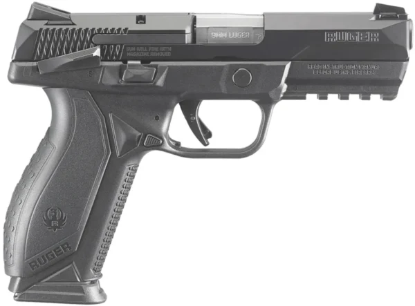 Ruger 8638 American  Duty Frame 9mm Luger 10+1 4.20" Stainless Steel Barrel, Black Nitride Serrated Stainless Steel Slide, Black Polymer Frame w/Picatinny Rail, Textured Wraparound Grip, Right Hand