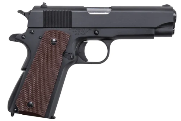 Auto-Ordnance 1911BKOC 1911 A1 Commander 45 ACP 7+1 4.25" Matte Black Serrated  Carbon Steel Slide Matte Black Matte Black Carbon Steel Brown Checkered Polymer Grips Right Hand