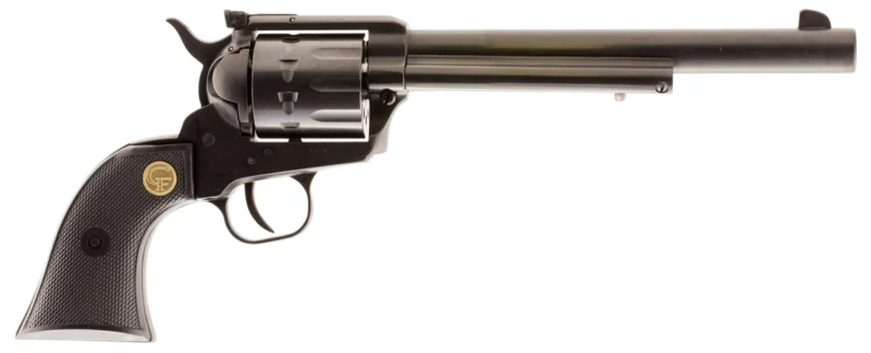 Chiappa Firearms CF340182 SAA 1873 Medium Frame 17 HMR 10 Shot, 7.50" Blued Steel Barrel, Blued Steel Frame, Blued Cylinder, Black Plastic Grip, Exposed Hammer