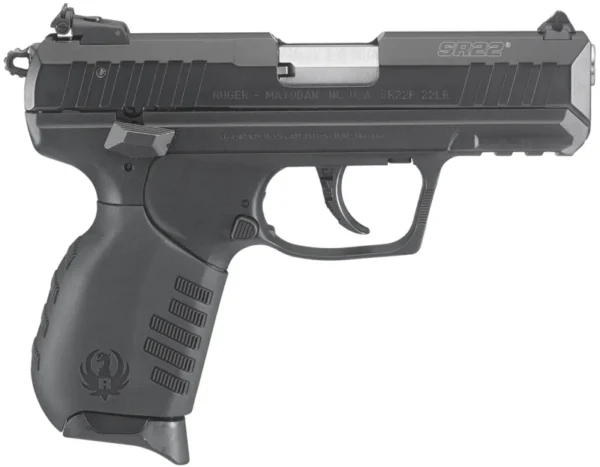 Ruger 3600 SR22  22 LR 10+1 3.50" Satin Stainless Steel Barrel, Black Anodized Serrated Aluminum Slide, Black Polymer Frame w/Picatinny Rail, Black Polymer Grip, Right Hand