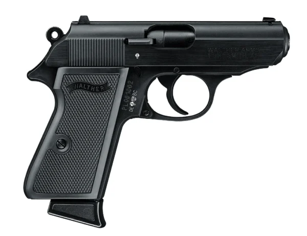 Walther Arms 5030300 PPK/S  22 LR 10+1 3.30" Steel/Threaded Barrel Matte Black Tenifer Serrated/Steel Slide, Black Zinc Alloy Frame w/Beavertail, Black Checkered Polymer Grips
