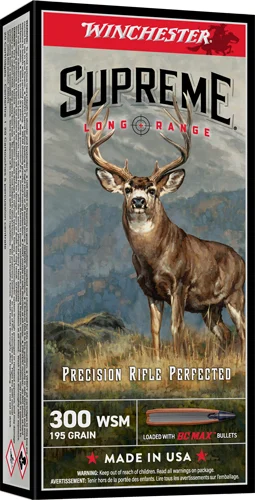 WINCHESTER SUPREME LR 300 WSM - 195GR BC MAX 20RD 10BX/CS
