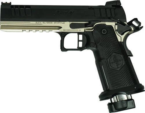 GLFA 1911DS SYNERGY 9MM 5" 20 - SHOT BLK SLIDE PLATINUM FRAME - Image 2