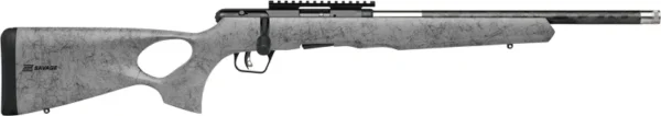 SAVAGE B22 22WMR TIMBERLITE - THUMBHOLE 18" CF 10RD GRY WOOD