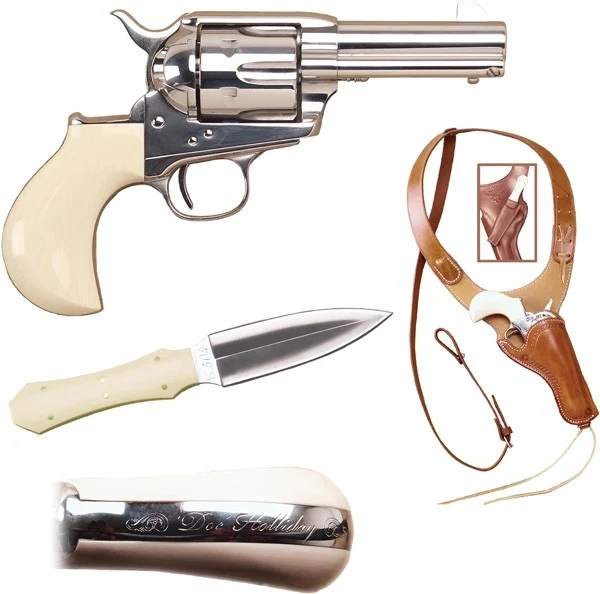 CIMARRON DOC HOLLIDAY COMBO - 45LC FS 3.5" NICKEL TRU-IVORY - Image 3