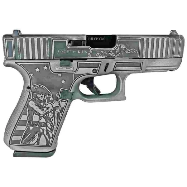 Glock 19 Gen 5 Custom "Patriot Gray Live or Die" Handgun 9mm Luger 15rd Magazines (3) 4.02" Barrel Austria