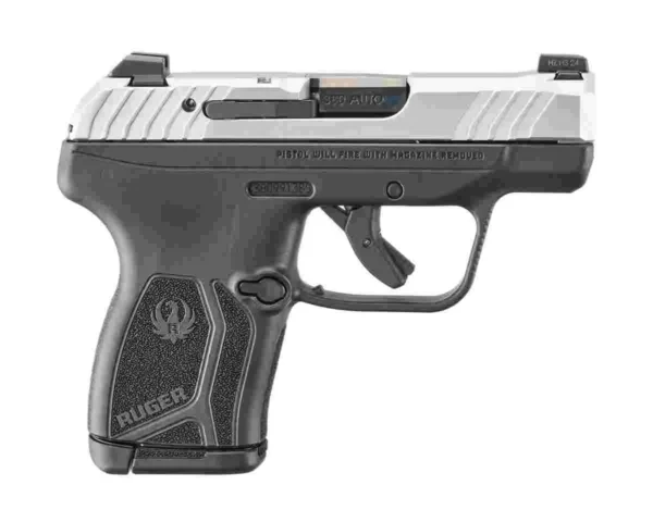 Ruger LCP MAX Handgun .380 Auto 10rd Magazine 2.80'' Black Oxide Barrel Manual Safety Stainless Slide/Black Grip Manuel Safety